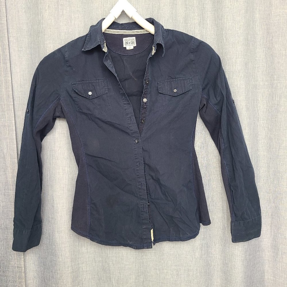Converse Women's Fitted Navy Long Sleeve Size M
